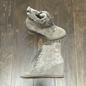 Dolce Vita Lace Up Gray Suede Boots